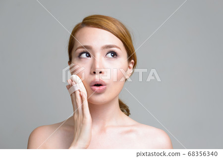 Portrait of young beautiful Asian woman shirtless Portrait of young beautiful Asian woman shirtless 68356340