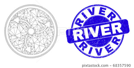 Blue Scratched River Seal and Web Mesh Turbine Rotation 68357590
