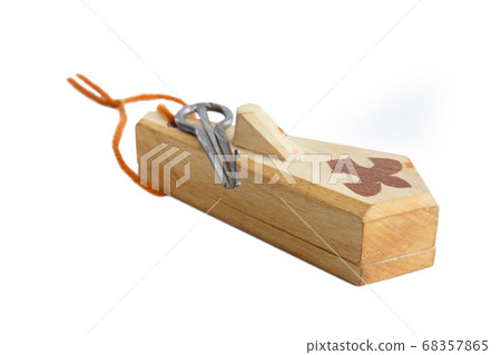 The Jew's harp. Musical instrument of the peoples of the North and Asia. Lip instrument of the peoples of the North and Asia. Isolated 68357865