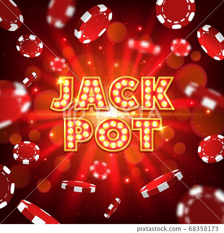 Jack pot casino vector poster with poker chips Jack pot casino vector poster with poker chips 68358173