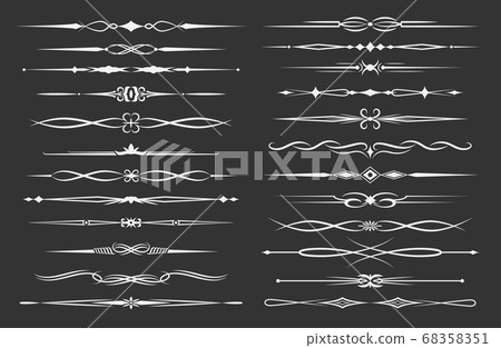 Dividers, borders and line frame ornament elements Dividers, borders and line frame ornament elements 68358351