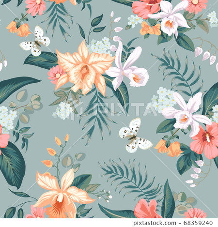 Seamless tropical summer pattern Seamless tropical summer pattern 68359240