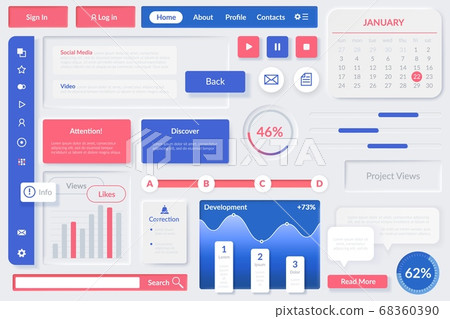 User interface elements. Web ui element, mobile... - Stock Illustration ...