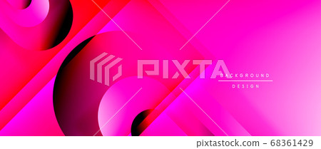 Vector geometric abstract background with lines and modern forms. Fluid gradient with abstract round shapes and shadow and light effects 68361429