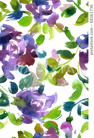 Watercolor botanical seamless pattern 68361736