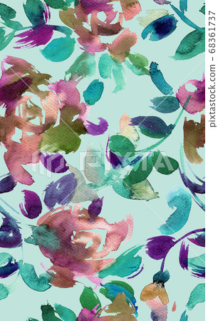 Watercolor botanical seamless pattern 68361737
