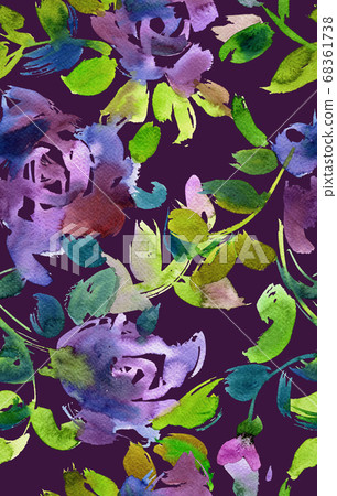 Watercolor botanical seamless pattern 68361738
