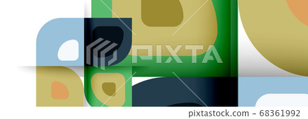 Set of vector modern geometric abstract backgrounds with repeating abstract round shapes patterns and shadow effects Set of vector modern geometric abstract backgrounds with repeating abstract round shapes patterns and shadow effects 68361992