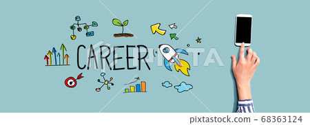 Career with person using smartphone 68363124