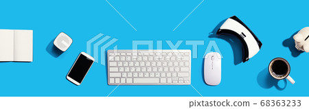 Computer keyboard with digital devices 68363233