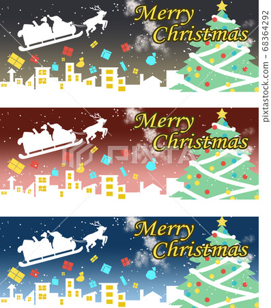 Santa header giving out presents - Stock Illustration [68364292] - PIXTA