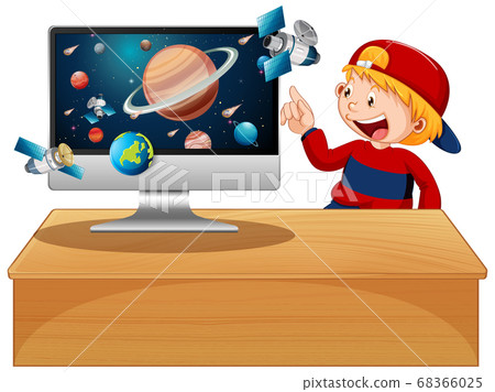 Galaxy background on computer screen Galaxy background on computer screen 68366025