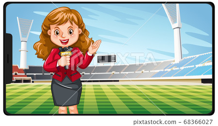 Sport news on smartphone screen isolated Sport news on smartphone screen isolated 68366027