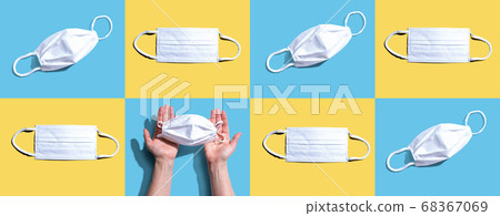 Surgical masks with Covid-19 concept Surgical masks with Covid-19 concept 68367069