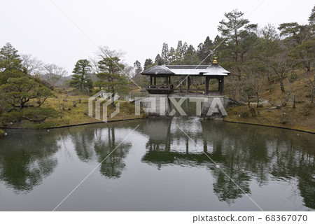 Shugakuin Imperial Villa Jokyu Imperial Palace Chitosebashi snowscape Shugakuin Imperial Villa Jokyu Imperial Palace Chitosebashi snowscape 68367070
