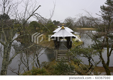 Shugakuin皇宮別墅Jokyu皇宮Chitosebashi snowscape Shugakuin皇宮別墅Jokyu皇宮Chitosebashi snowscape 68367080