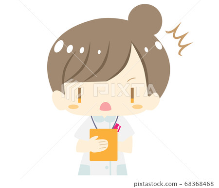 Illustration surprised by a cute nurse listening Illustration surprised by a cute nurse listening 68368468