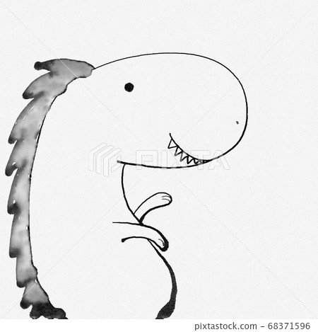 Cute oriental watercolor cartoon animals 68371596