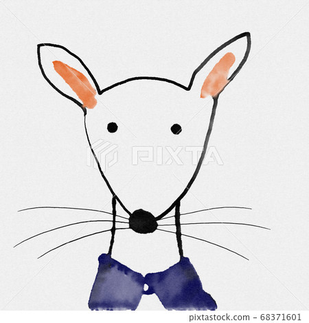 Cute oriental watercolor cartoon animals 68371601