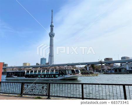 Sumida River Pleasure Boat and Sky Tree Sumida River Pleasure Boat and Sky Tree 68373341