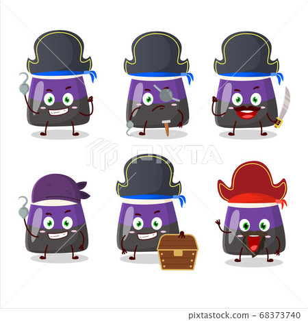 Cartoon character of blue candy corn with various pirates emoticons Cartoon character of blue candy corn with various pirates emoticons 68373740
