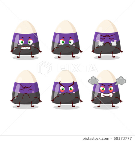 Blue candy corn cartoon character with various angry expressions Blue candy corn cartoon character with various angry expressions 68373777