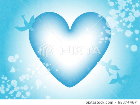 Background material designed with a motif of birds and hearts Background material designed with a motif of birds and hearts 68374467