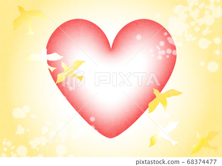 Background material designed with a motif of birds and hearts Background material designed with a motif of birds and hearts 68374477