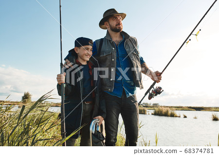 First fishing trip of father and son First fishing trip of father and son 68374781