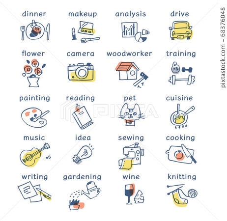 各種愛好/生活方式的圖標集 68376048