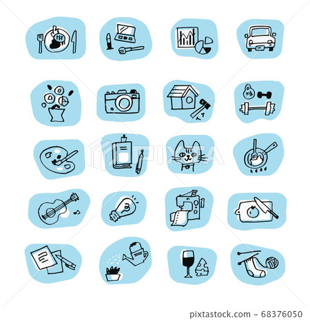 各種愛好/生活方式的圖標集 68376050