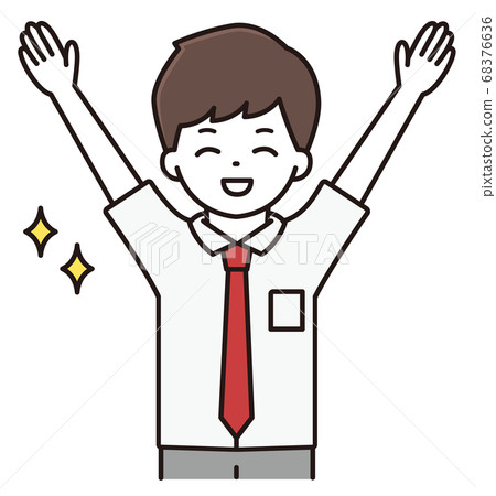 Boy student hurray illustration 68376636