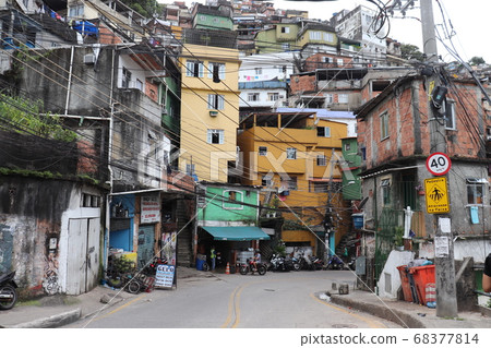 Cityscape Of Rocinha District Favela In Rio Stock Photo
