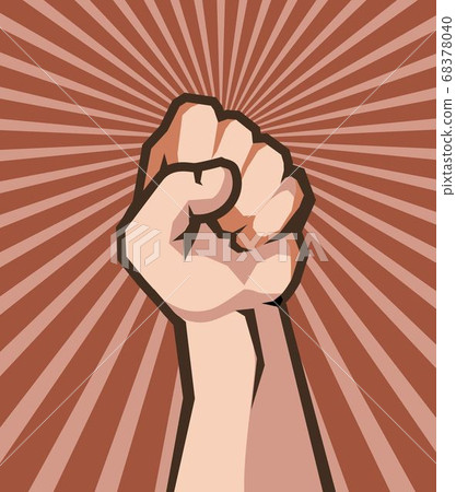 human hand in fist protest 68378040