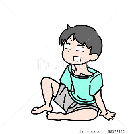 Boys tired of summer heat - Stock Illustration [68378112] - PIXTA