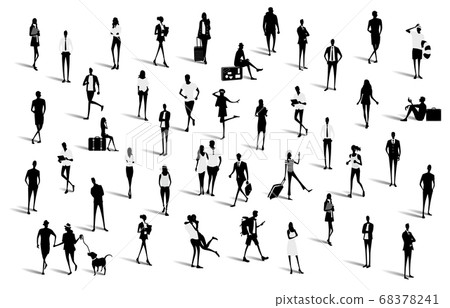 Vector material: people silhouettes, people Vector material: people silhouettes, people 68378241