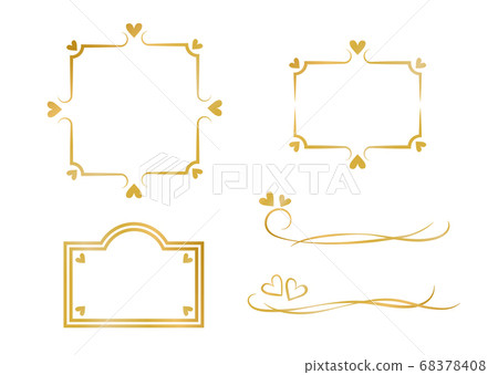 Gold heart frame set Gold heart frame set 68378408