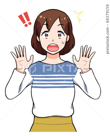 Woman surprised pose 68379159