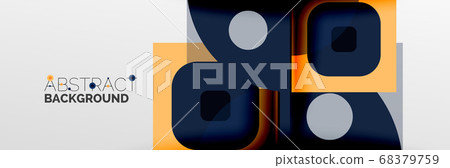 Bright color circles, abstract round shapes and triangles composition with shadow effects. Vector modern geometric design template Bright color circles, abstract round shapes and triangles composition with shadow effects. Vector modern geometric design template 68379759