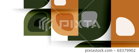 Set of vector modern geometric abstract backgrounds with repeating abstract round shapes patterns and shadow effects Set of vector modern geometric abstract backgrounds with repeating abstract round shapes patterns and shadow effects 68379902