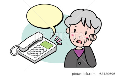 Grandmother, whose phone rings and leans 68380696