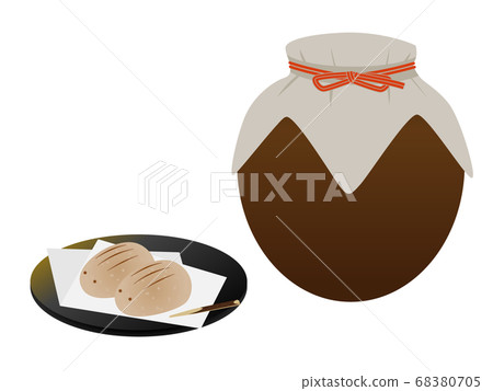Tea jar and rice cake 68380705