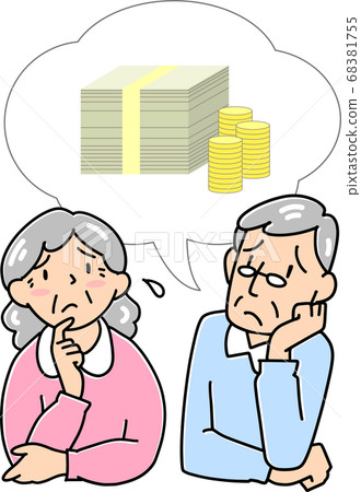 Senior couple worried about money problems Senior couple worried about money problems 68381755