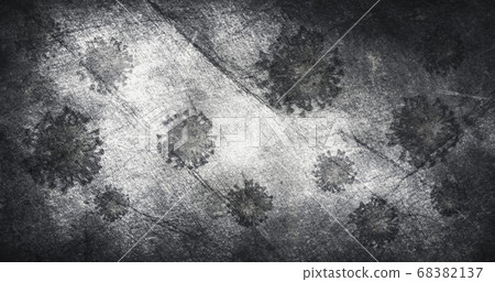 Coronavirus outbreak pandemic. Grunge, destroyed background with Ncov-19 bacteria 3D illustration Coronavirus outbreak pandemic. Grunge, destroyed background with Ncov-19 bacteria 3D illustration 68382137