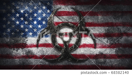 Coronavirus outbreak pandemic all over United States of America 3D illsutration 68382140