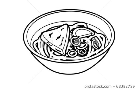 Warm and hot udon noodles served in a bowl 68382759