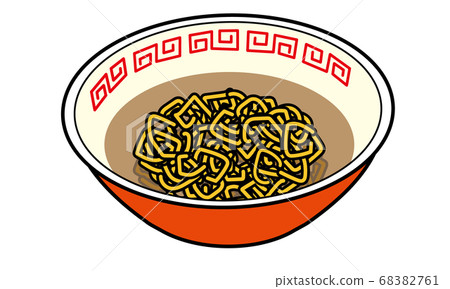 Warm instant noodles served in a bowl 68382761