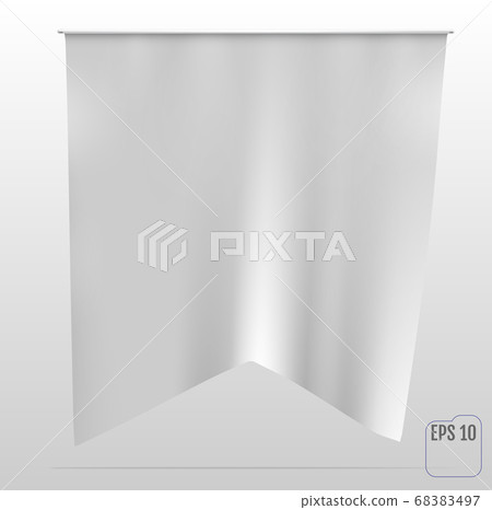 Flag, Pennant or Banner White Realistic Mockup. Flag, Pennant or Banner White Realistic Mockup. 68383497