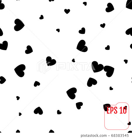 Seamless Pattern with Black hearts - Stock Illustration [68383545] - PIXTA
