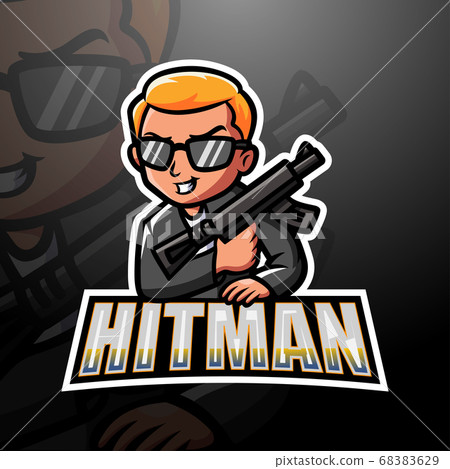 Mafia hitman mascot esport logo design	 68383629